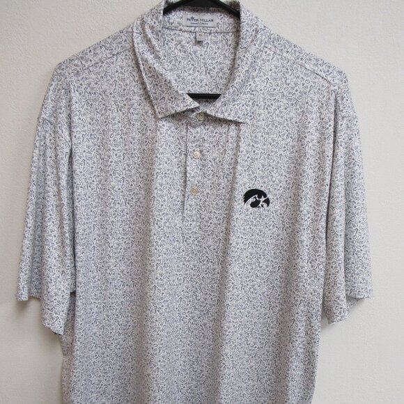 Peter Millar Summer Comfort Game Day AOP Iowa Hawkeyes Golf Polo Shirt XL - Picture 1 of 4